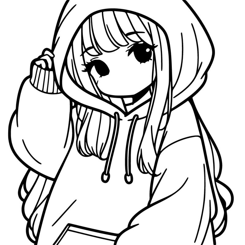 girl in a over sizes hoodie