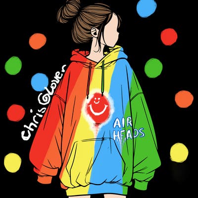 realistic girl with a oversized sweatshirt on and a bun