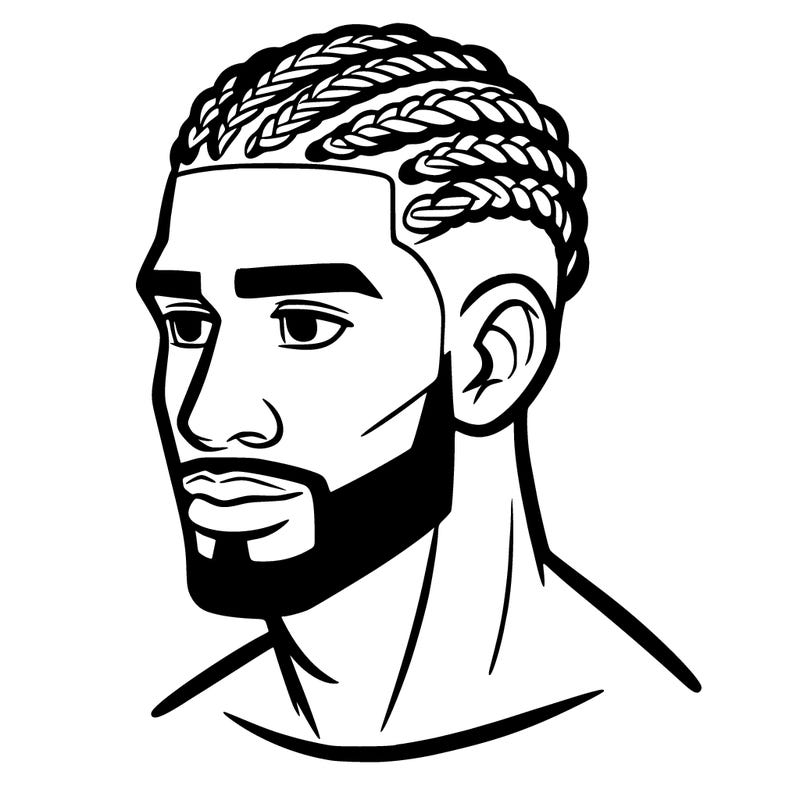 human man with short braids