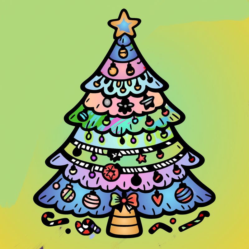 christmas tree with lots of details