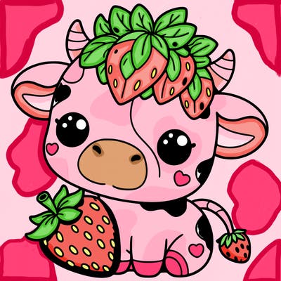 cute strawberry cow