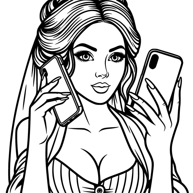 lady with realistic phone