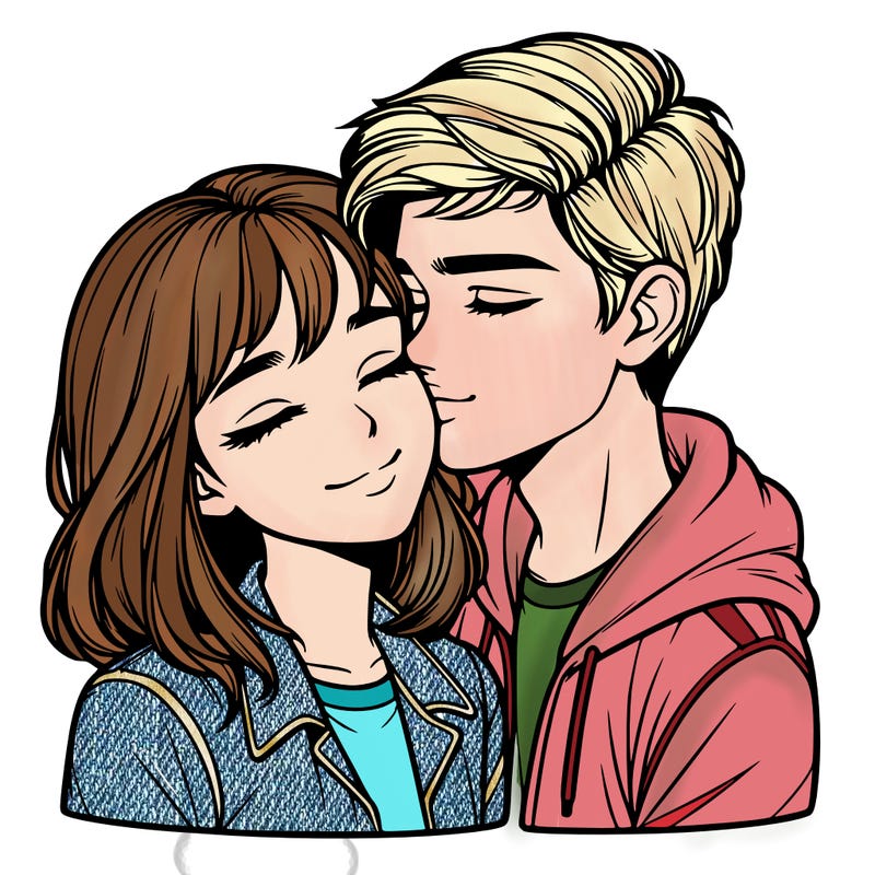 realistic girl and boy  love