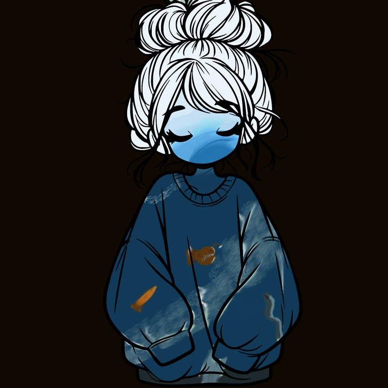 girl with baggy sweatshirt and messy bun