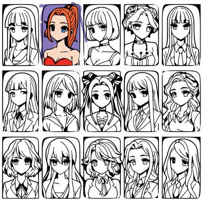 girls that look diffrent anime