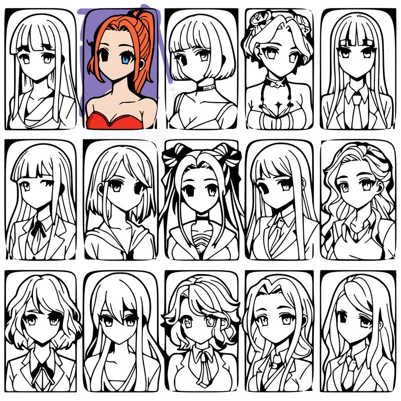 girls that look diffrent anime