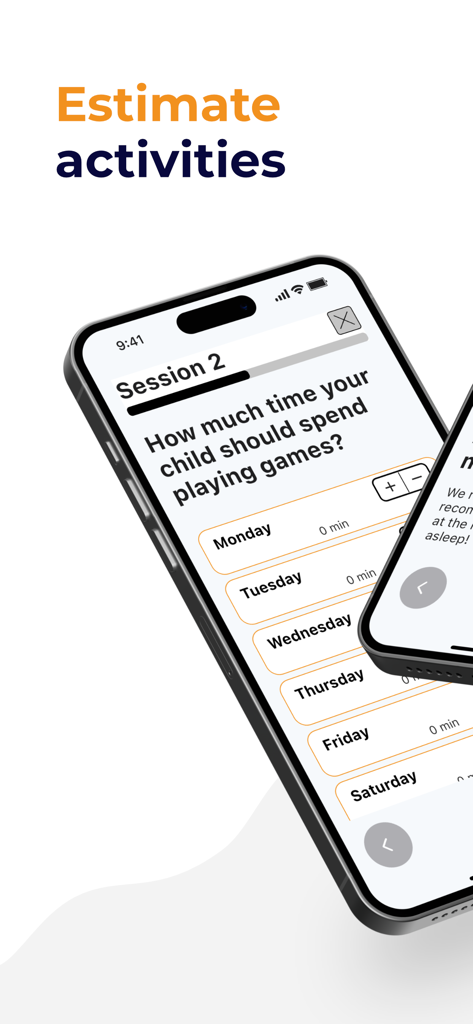 Digital Parenting - Interfaz de la aplicación Crianza Digital para establecer límites semanales de tiempo de juego para los niños.