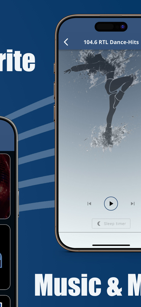 Music & Radio - Panor - Panor app music player interface playing dance hits radio station