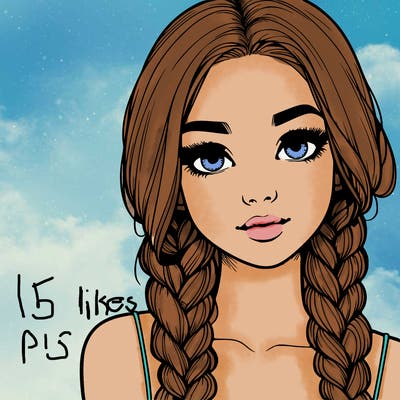 realistic girl with braids