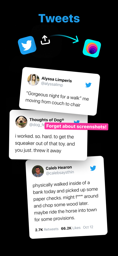Graphic showing how to share Twitter tweets directly to Instagram Stories with a clean professional look using the to Stories app