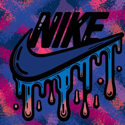 dripping nike logo