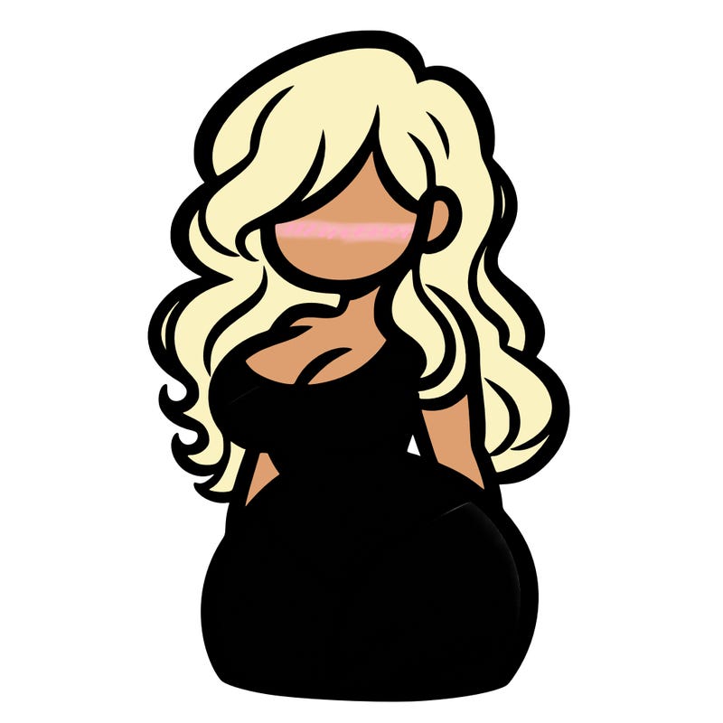 curvy woman with hair