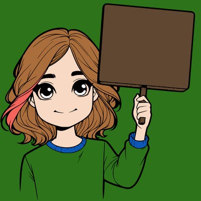 realistic girl holding up a sign