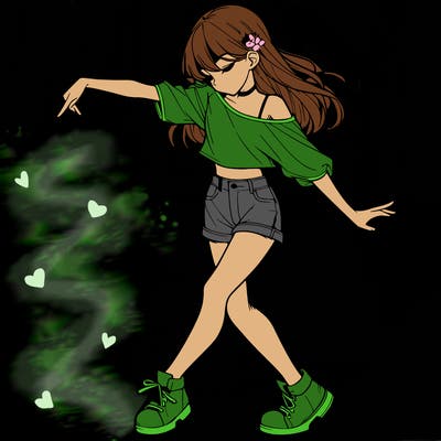 realistic girl danceing