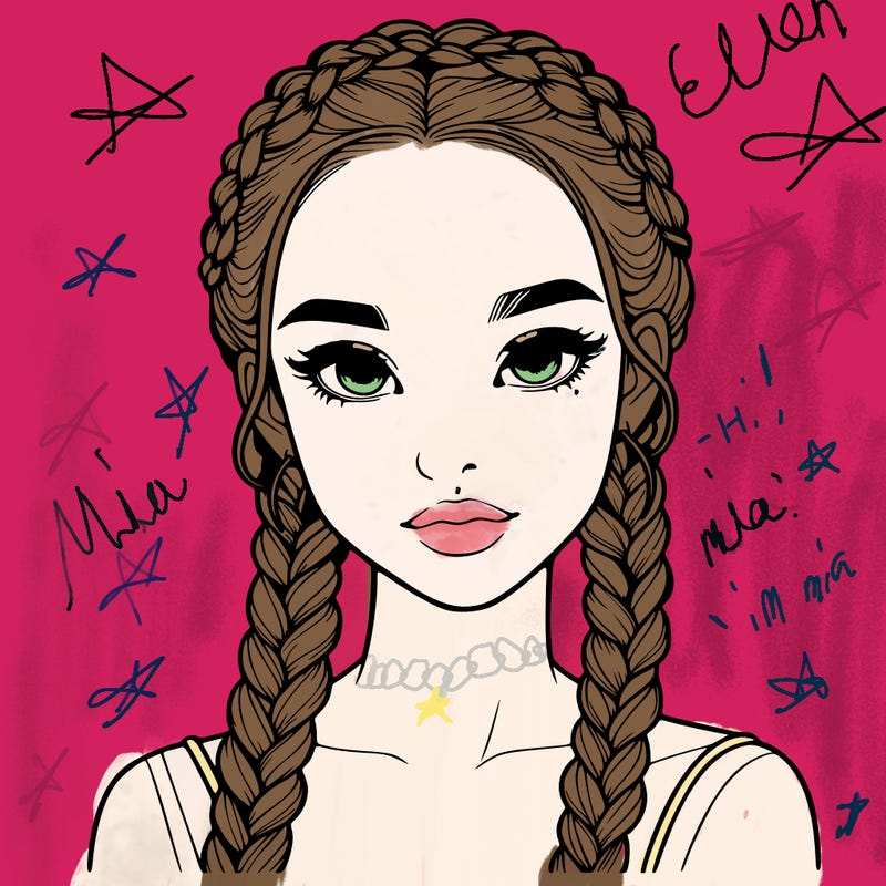 realistic girl with braids