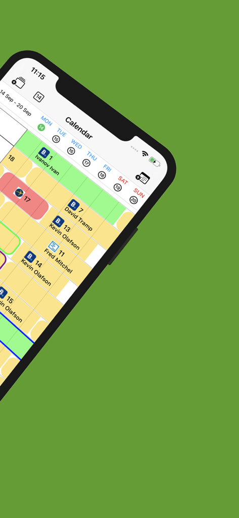 EPMS - iPhoneでゲストの予約と客室状況を表示するインタラクティブなプロパティマネジメントカレンダー
