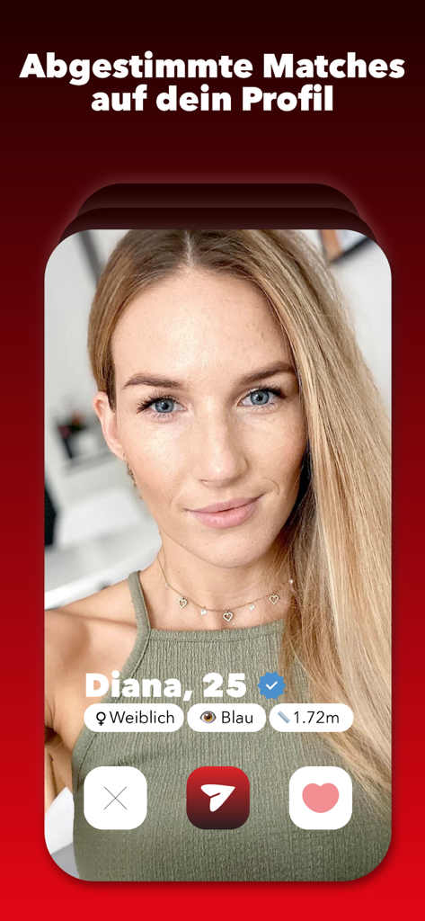 SLLIK - A user profile interface of the SLLIK social app showing a verified female user with interaction buttons for liking and messaging.