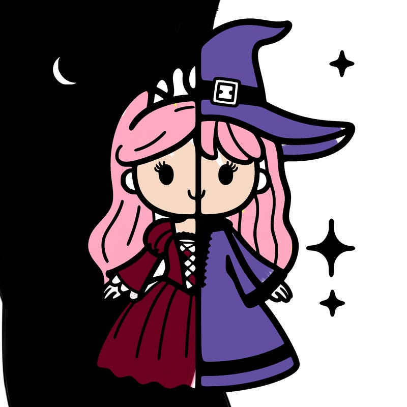 split princess and witch