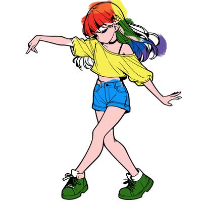 realistic girl danceing