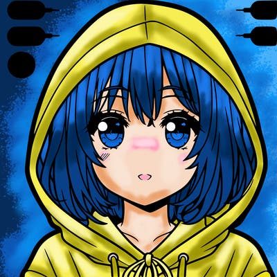 anime girl face with hoodie