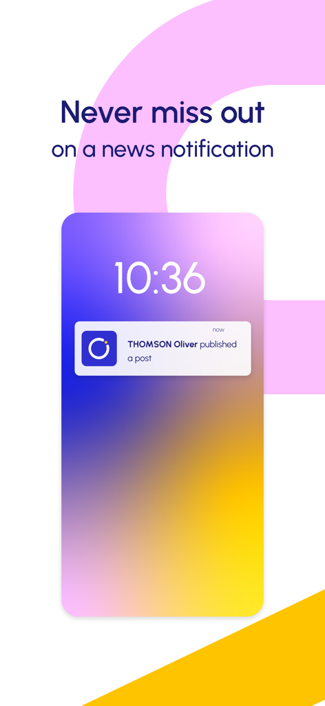 NEO Pocket - Pantalla de bloqueo del smartphone mostrando una notificación de noticias en tiempo real de la aplicación NEO Pocket