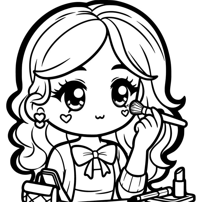 preppy girl doing makeup