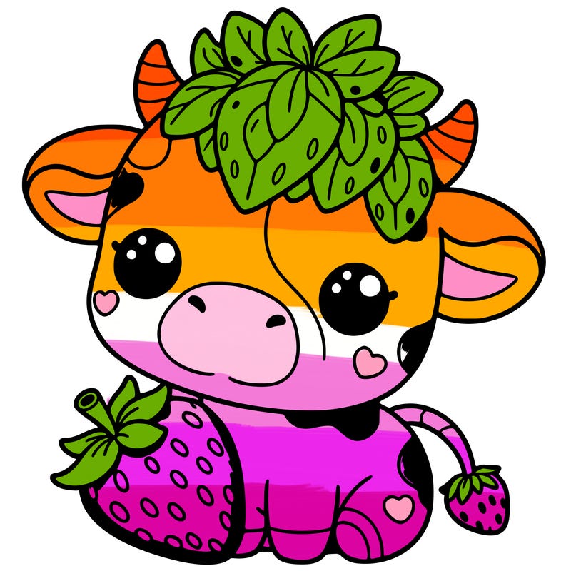 cute strawberry cow