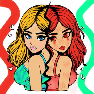 realistic girl split