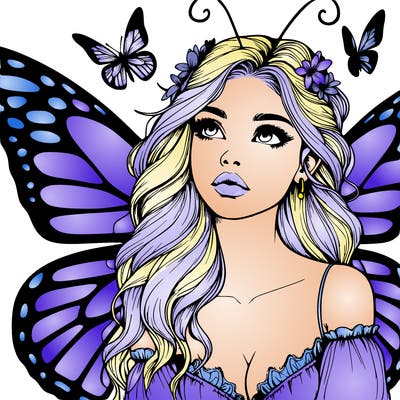 butterfly fairy realistic girl