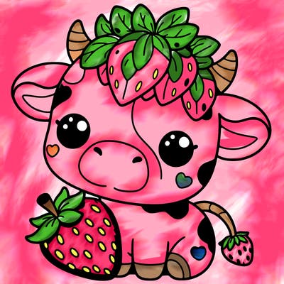 cute strawberry cow