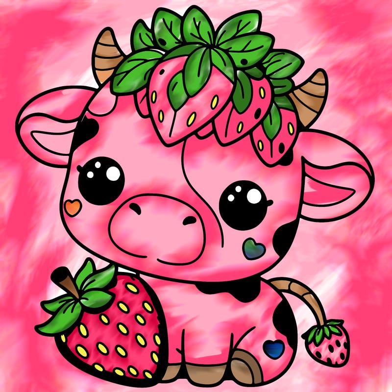 cute strawberry cow