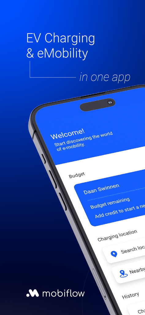 Mobiflow: mobility in 1 app - Mobiflow app dashboard for EV charging and urban mobility management