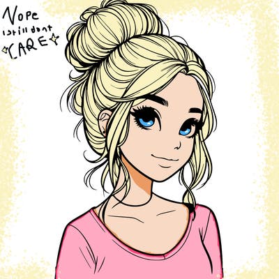 realistic girl with bun