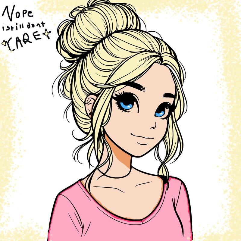 realistic girl with bun