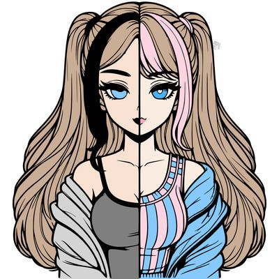 realistic girl split