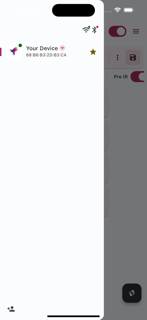 VoidX-Control - VoidX-Control mobile app interface displaying a list of nearby hardware devices for connection.