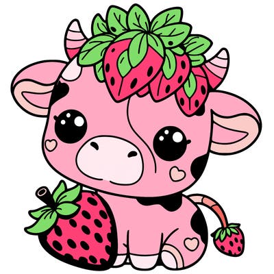 cute strawberry cow