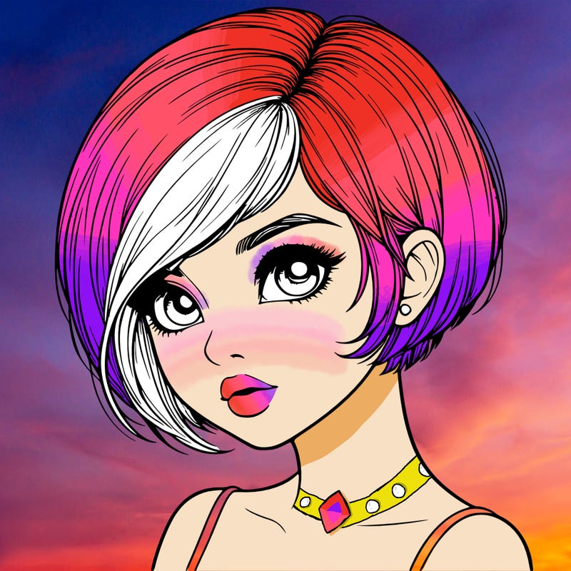 realistic girl with really short hair