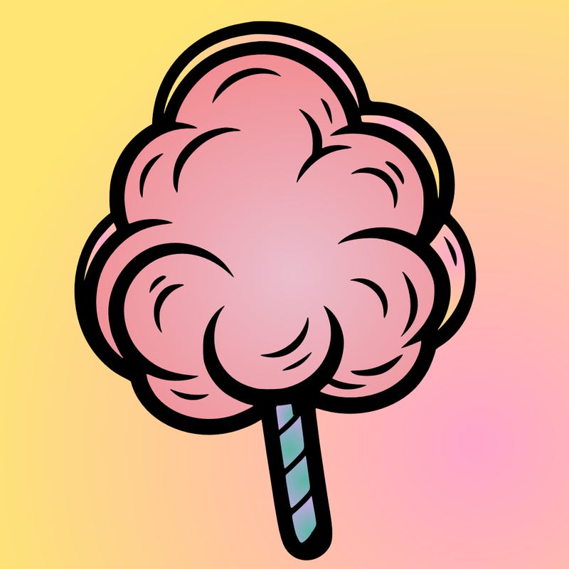 a single cotton candy