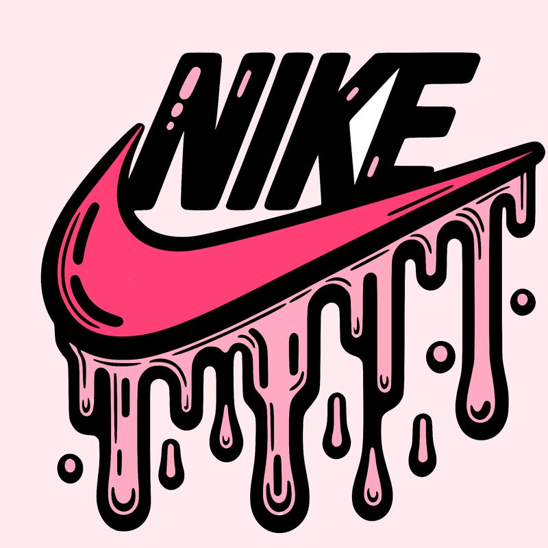 dripping nike logo