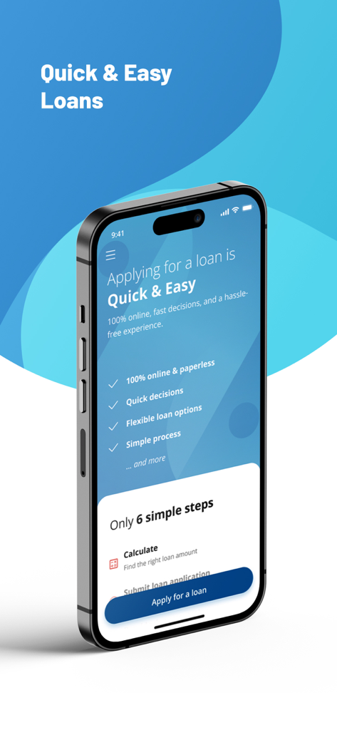 Pantalla de solicitud de préstamo de la aplicación Inishowen Credit Union