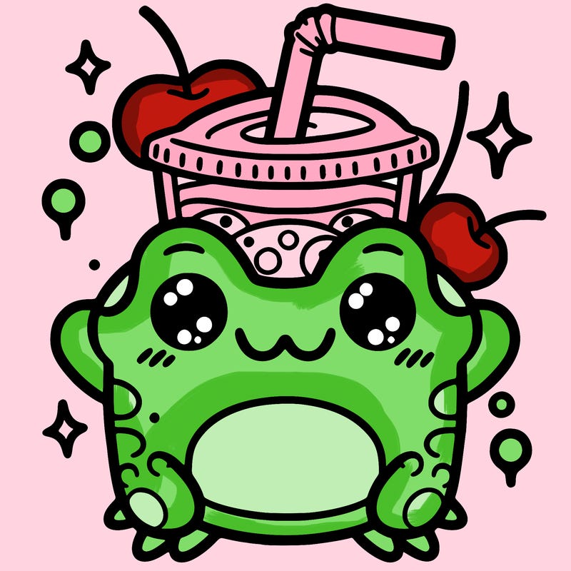 kawaii frog boba