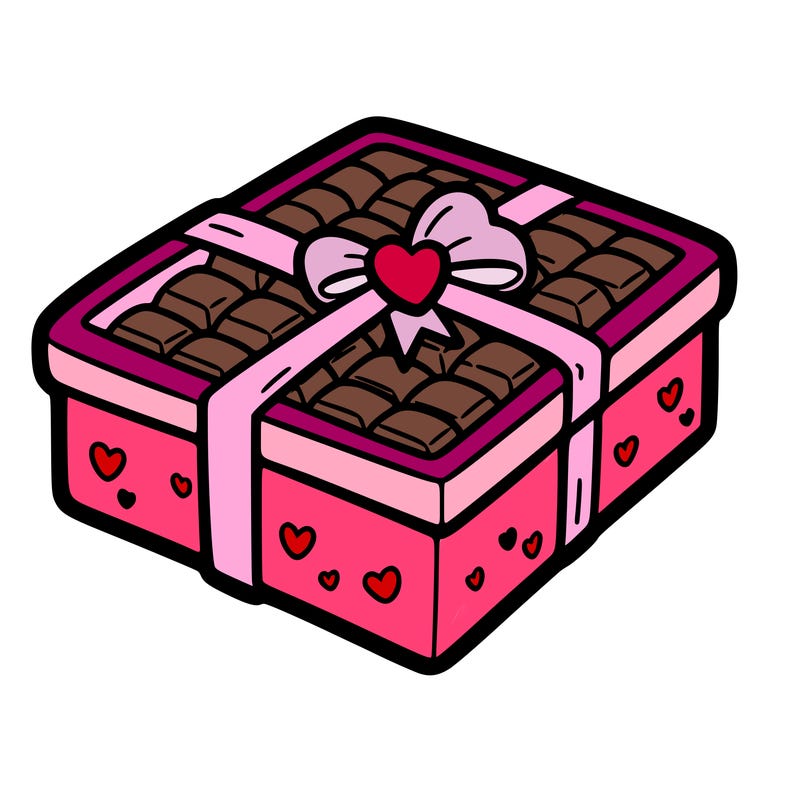 a box of chocolate for valentines day