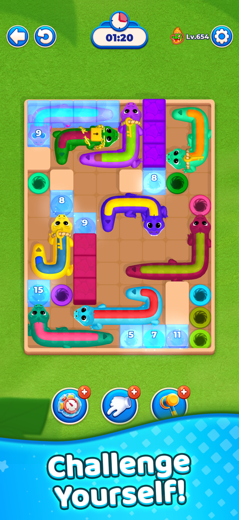 Pet Tunnel Puzzle - A colorful logic puzzle level in Pet Tunnel Puzzle where players sort pets into matching holes.