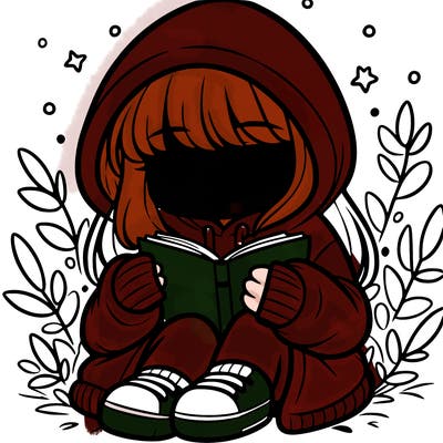 girl in oversized hoodie reading a book