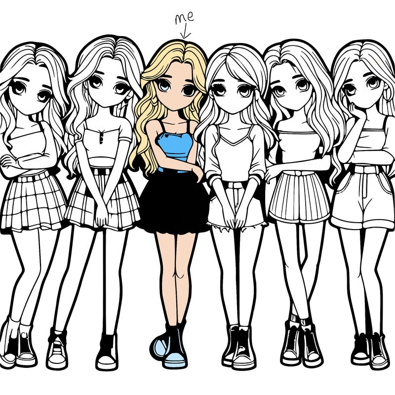 a group of girls realistic