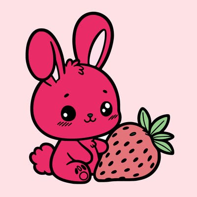 bunny with strawberry