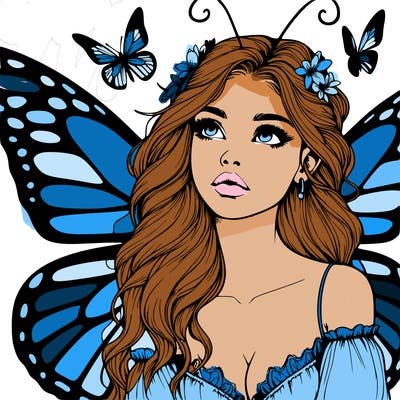 butterfly fairy realistic girl