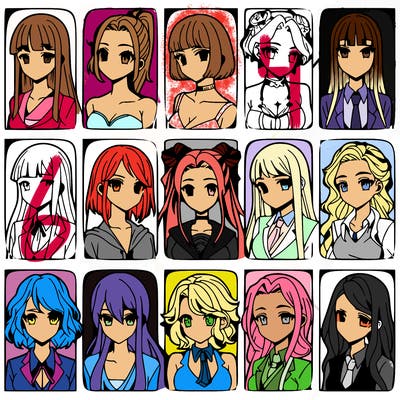 girls that look diffrent anime