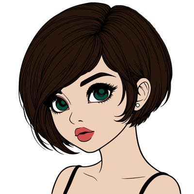 realistic girl with really short hair